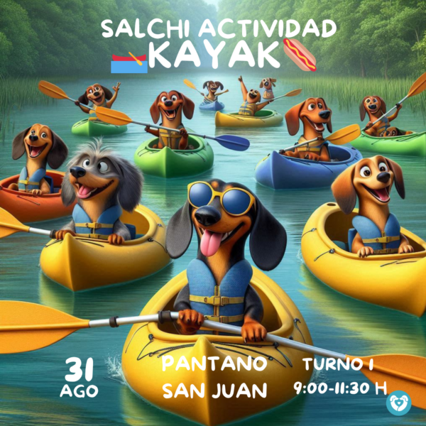 ¡Kayak con tu salchicha en el Pantano de San Juan! Turno 1 de 9 a 11:30h