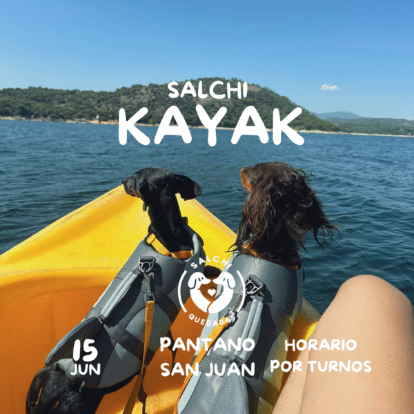 ¡Kayak con tu salchicha en el Pantano de San Juan! Junio 2025 Turno 1 de 9 a 11:30h