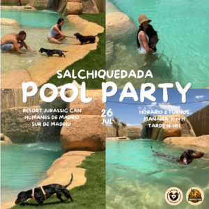 🌭POOL PARTY 🌭JULIO 2026🌭 Resort acuatico canino 🌭Jurassic Can🌭Humanes de Madrid